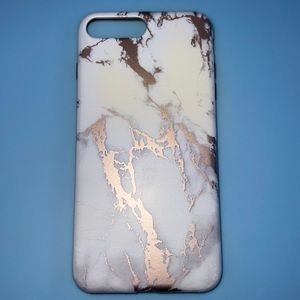 iPhone 8 plus rose gold marble phone case